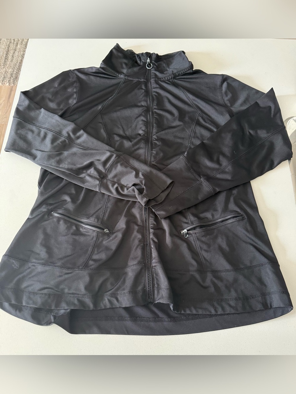 Black Zip-Up Athletic Jacket